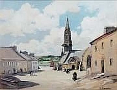 Piazza animata in Bretagna